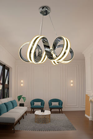 Kıvrım Çift Ledli Sıralı Toplu Led Avize 