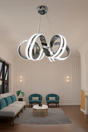 Kıvrım Çift Ledli Sıralı Toplu Led Avize 