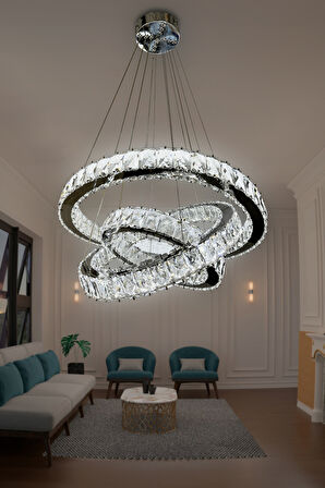 Bestof 3 Katlı Daire Taşlı Ledli Modern Avize