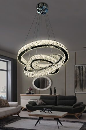 Bestof 3 Katlı Daire Taşlı Ledli Modern Avize