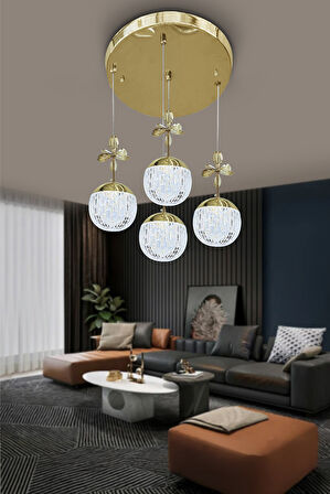 Alize Modern Sarkıt Cam 4 Top Led Avize