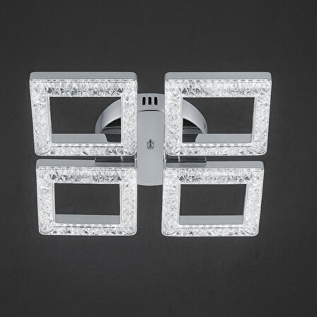 Kare Akrilik 4'Lü Plafonyer 3 Renk Tavana Sıfır Led Avize