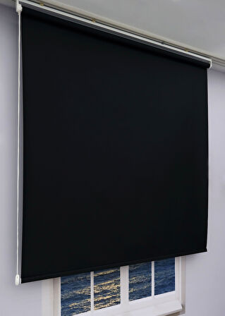 Düz Stor Perde - Kalın Mat Stor Güneşlik Kumaş (Keten) - Alüminyum Kasa ve Boru - Eteği DİLİMSİZ/DÜZ