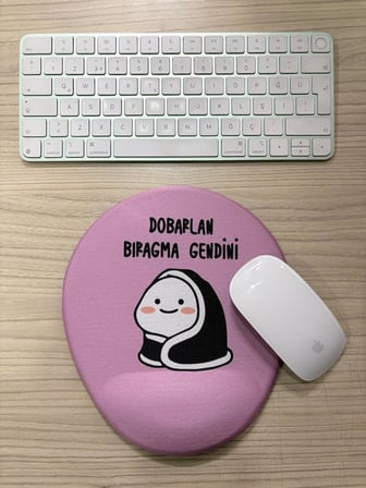 Dobarlan Bıragma Gendini Baskılı Bilek Destekli OVAL Mouse Pad (sarı)