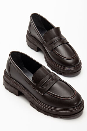 746-759 Kahve Günlük Yüksek Tabanlı Loafer Ayakkabı