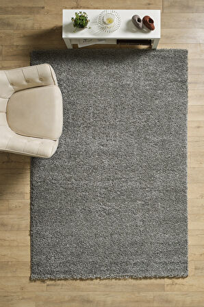 Modern Desenli Salon Halısı Açık Gri Halı Peluş Halı Yıkanabilir Post Halı Kaymaz Taban Halı