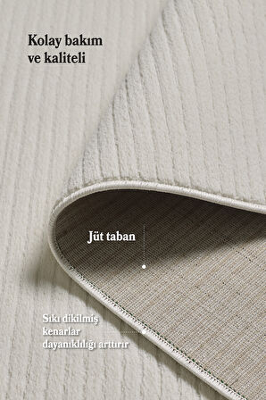 Modern Halı Özel Kesim Halı Kolay Temizlenebilir Halı Salon Halısı Mutfak Halısı Yolluk Krem Halı