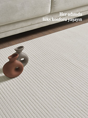 Modern Halı Özel Kesim Halı Kolay Temizlenebilir Halı Salon Halısı Mutfak Halısı Yolluk Krem Halı