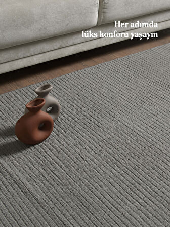 Modern Halı Özel Kesim Halı Kolay Temizlenebilir Halı Salon Halısı Mutfak Halısı Yolluk Gri Halı