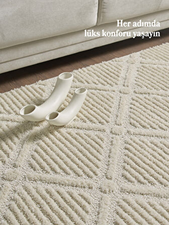 Modern Halı Özel Kesme Halı Salon Halısı Mutfak Halısı Yolluk Kolay Temizlenebilir Halı Krem Halı