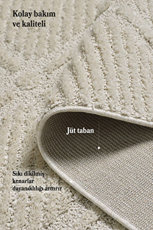 Modern Halı Özel Kesme Halı Salon Halısı Mutfak Halısı Yolluk Kolay Temizlenebilir Halı Krem Halı