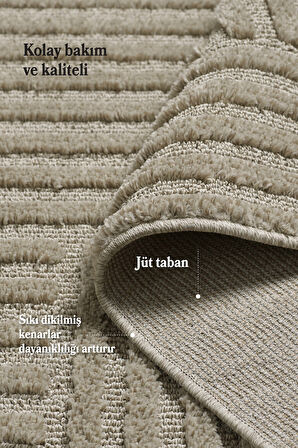 Modern Desen Özel Kesim Halı Salon Halısı Mutfak Halısı Yolluk Bej Halı Kolay Temizlenebilir Halı