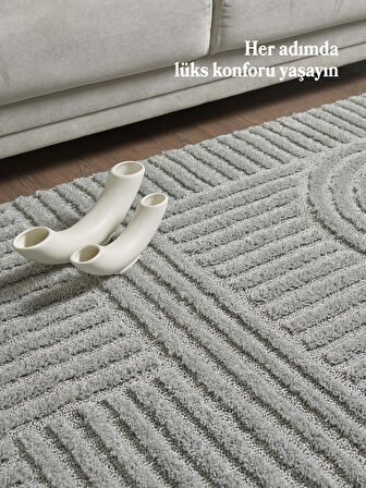 Modern Desen Özel Kesim Halı Salon Halısı Mutfak Halısı Yolluk Gri Halı Kolay Temizlenebilir Halı