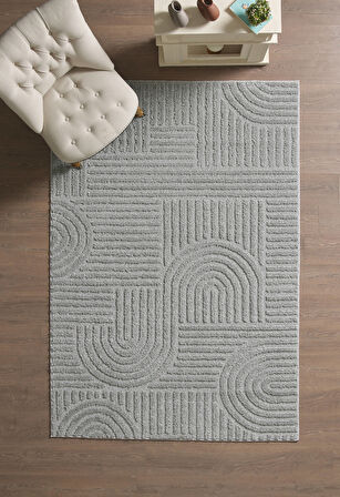 Modern Desen Özel Kesim Halı Salon Halısı Mutfak Halısı Yolluk Gri Halı Kolay Temizlenebilir Halı