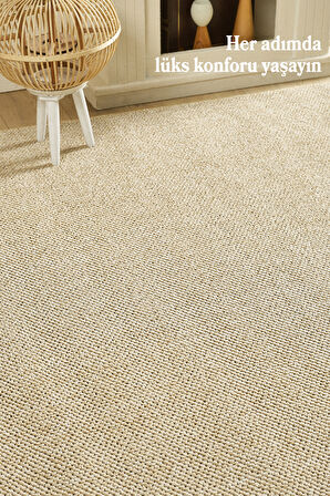 Modern Halı Sisal Bukleli Halı Bej Halı Salon Halısı Oturma Odası Halısı Koridor Halısı Yolluk