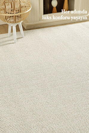 Modern Halı Sisal Bukleli Halı Krem Halı Salon Halısı Oturma Odası Halısı Koridor Halısı Yolluk