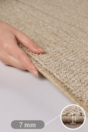 Naturel Bukleli Halı Bej Halı Salon Halısı Mutfak Halısı Yolluk Oeko-Tex Sertifikalı Silinebilir