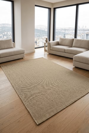 Naturel Bukleli Halı Bej Halı Salon Halısı Mutfak Halısı Yolluk Oeko-Tex Sertifikalı Silinebilir