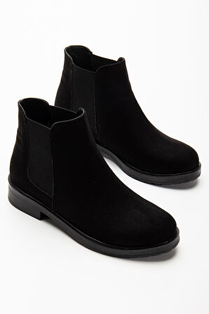 165-230 Siyah Süet Lastikli Günlük Kadın Bot