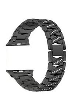 Apple Watch 1 2 3 4 5 6 Se 38/40 mm Uyumlu Paslanmaz Çelik Taşlı Kordon Kayış