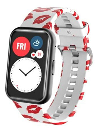 Huawei Watch Fit Desenli Silikon Kordon