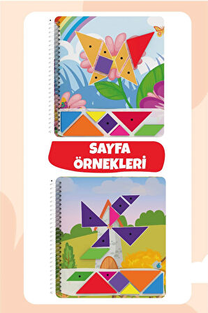 Çocuğumun Cırt Cırtlı Tak - Çıkar Tangram Aktivite Kitabı 1-3 Yaş, Okul Öncesi Eğitimi 70 Adet Cırt