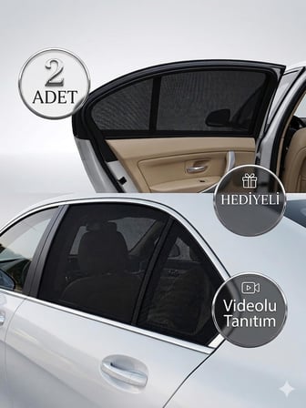 2 Adet Araç Güneşlik Araba Perdesi Yan Cam Perde Güneş Önleyici Oto İçi Güneşliği İçin Sinekliği