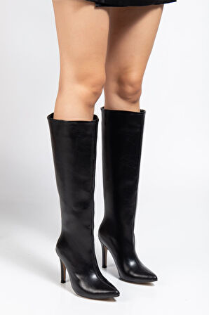 SYT-2004 Siyah Kırışık Rugan Günlük kadin Çizme