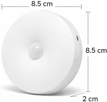 2’li Set Sensörlü LED Kabin Işığı Gece Lambası | 1,5W | 4000K Doğal Beyaz | 150 Lümen | USB Şarjlı | Manyetik &amp; Bantlı | Mutfak Dolabı, Merdiven, Gardırop Aydınlatma Karanlıkta Harekete Duyarlı