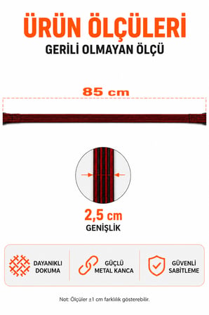 Bagaj Lastiği Metal Kancalı Güçlü Elastik Gergi Lastiği Motosiklet Bisiklet Araç Bagaj Sabitleme Lastiği 85 CM