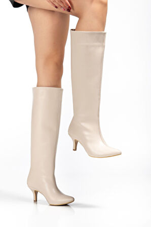 SYT-2025 Bej Cilt Günlük Kadın Çizme