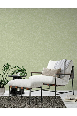 Abstract Strokes Design Duvar Kağıdı, Gümüş, Yeşil, Icon 24112-4, 16,50 M²