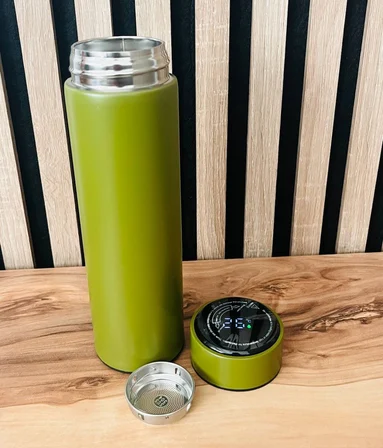 Kişiye Özel 500 ml Dijital Dereceli & Süzgeçli Vakumlu Çelik Termos