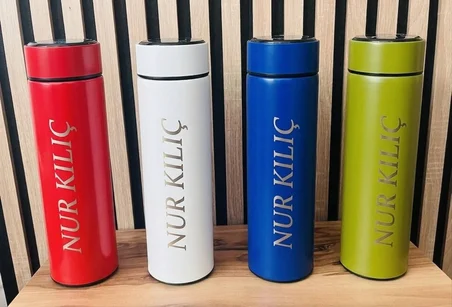 Kişiye Özel 500 ml Dijital Dereceli & Süzgeçli Vakumlu Çelik Termos