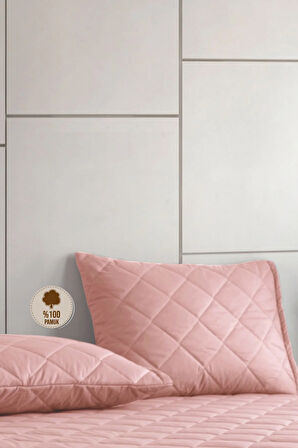 Formeya Pamukkale Alez Pudra %100 Pamuk Kapitone Yastık Koruyucu Alez 2 Adet