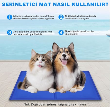 Kedi Ve Köpek Matı Soğuk Serinletici Kedi Minderi Evcil Hayvan Yatağı Uyku Matı (90 X 50 CM)