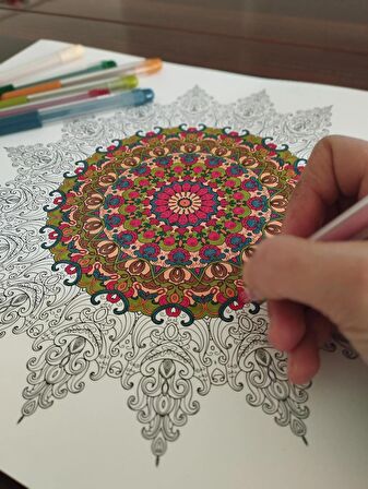 Mandala, el boyaması, çerçeveli tablo