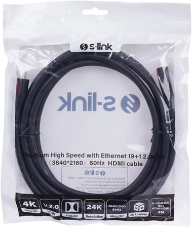 SL-HDM4K13 19+1 HDMI to HDMI 3m v2.0 4K (3840 * 2160) 60Hz Kablo