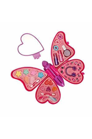Kelebek Güzellik Kız Çocuk Oyuncak Makyaj Oyun Seti Sürülebilir Makyaj Seti Evcilik Oyuncakları