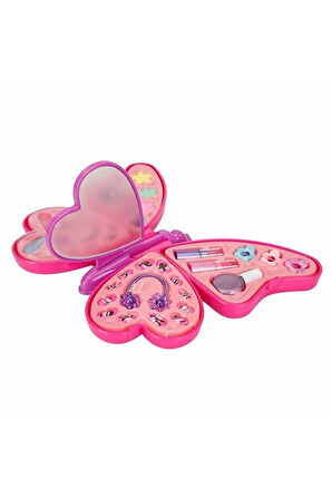 Kelebek Güzellik Kız Çocuk Oyuncak Makyaj Oyun Seti Sürülebilir Makyaj Seti Evcilik Oyuncakları