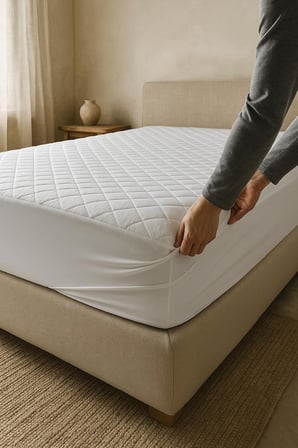 Yatak Alezi Pamuklu Kapitone Fitted Full Kenar Yatak Koruyucu Beyaz (120 x 200)