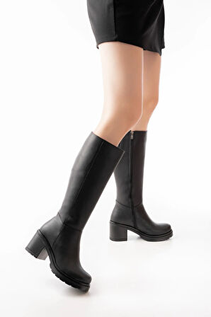 Siyah Fermuarlı Günlük Kadın Çizme767-3013Kadın çizme