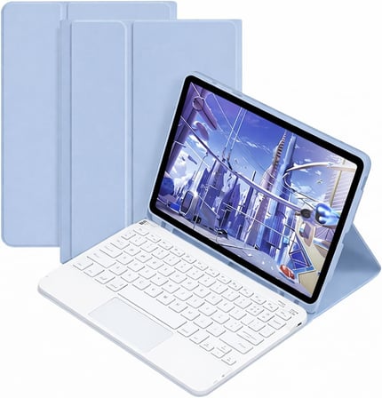 Honor Pad X9A 11.5 inch Tablet için Bluetooth Touchpad Klavye + Standlı Kılıf - BKK5 (Mavi)