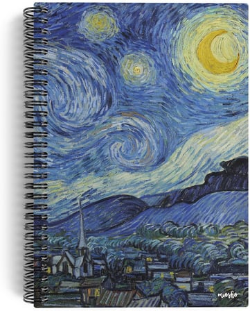 Vincent Van Gogh/The Starry Night,1889 | Spiralli Defter 02 | A5 | Çizgisiz | 100 Sayfa | Sanat