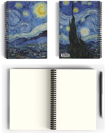 Vincent Van Gogh/The Starry Night,1889 | Spiralli Defter 02 | A5 | Çizgisiz | 100 Sayfa | Sanat