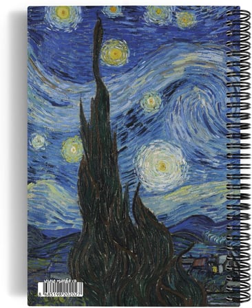 Vincent Van Gogh/The Starry Night,1889 | Spiralli Defter 02 | A5 | Çizgisiz | 100 Sayfa | Sanat