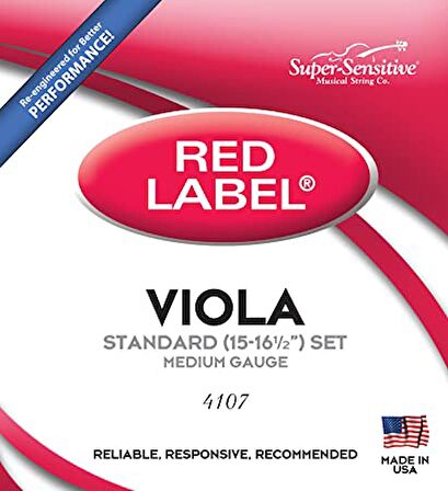 VIOLA TEL SETİ, RED LABEL, MEDIUM (15"-16.5"),