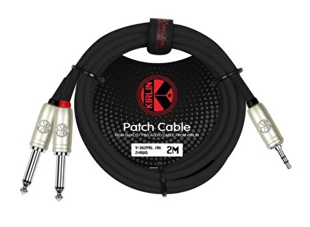 Kirlin Cable Y-362PRL 2MT BK Kablo 3.5 mm - 2x 1/4 Mono Jak