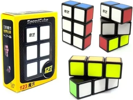 Qiyi 1x2x3 Cuboid Cube Siyah Disket Etiketsiz Küp 123 Siyah Başlıklar Versiyon Speed Cube