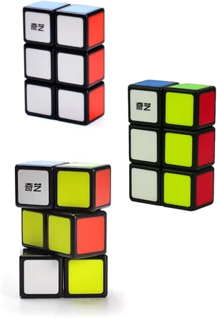 Qiyi 1x2x3 Cuboid Cube Siyah Disket Etiketsiz Küp 123 Siyah Başlıklar Versiyon Speed Cube